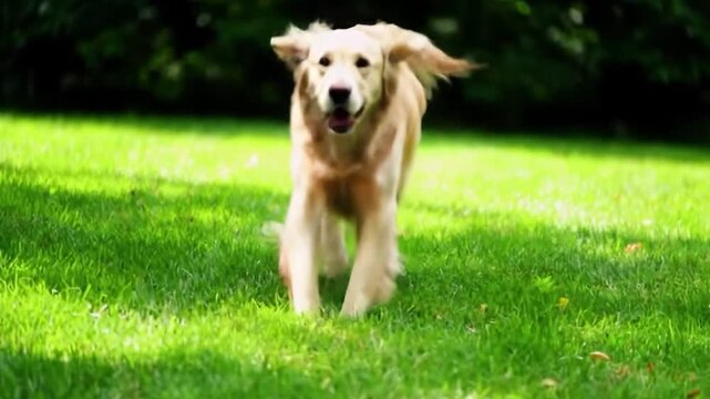 Golden Retriever courant dans un parc