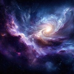 Colorful Spiral Galaxy Nebula In Deep Space