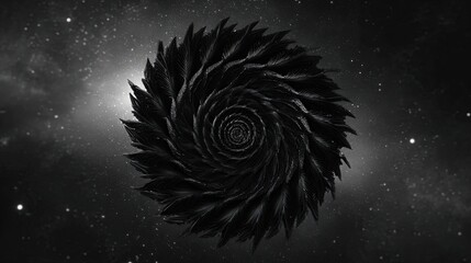 Abstract Black Spiral In Space