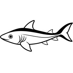 Fototapeta premium Dogfish fish vector illustration perfect for posters, icon, t-shirts, cards, wall art prints and ai design.