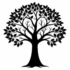 Obraz premium Elegant Tree Silhouette Graphic