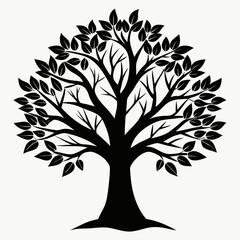 Obraz premium Elegant Tree Silhouette Graphic