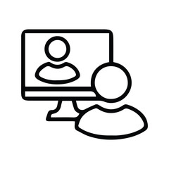 Online Meeting Icon. Work From Home Illustration. Online Interview. EPS10.