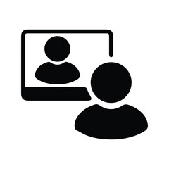 Online Meeting Icon. Work From Home Illustration. Online Interview. EPS10.