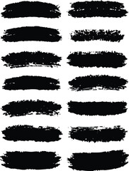 Grunge paint brush stroke vector set for banner design decoration