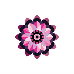 Vector illustration of a pink flower mandala design, perfect for spring or summer floral art