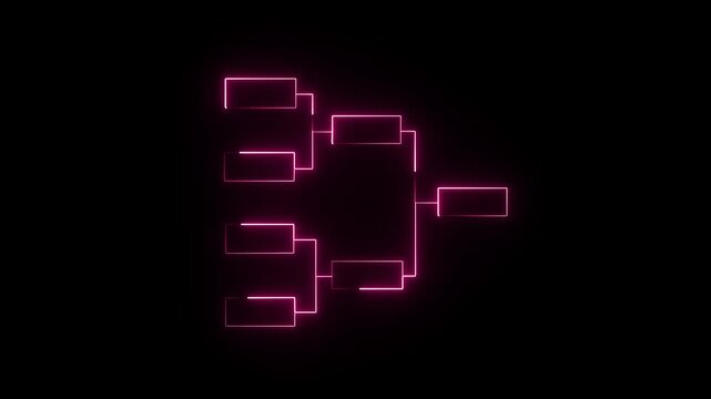 Animation of neon glowing team Tournament bracket templates isolated.Animation of neon glowing team Tournament bracket templat.