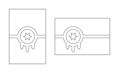 vertical and horizontal tulsa flag outline. vector illustration