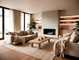A thoughtfully designed cozy living room that balances warmth and modern simplicity.