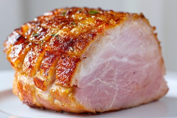 Delicious roasted ham recipe food photography for christmas dinner