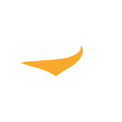 Orange underline Swishes tail. Swooshes for Athletic Typography. Vector illustration 