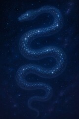 Fototapeta premium Celestial Snake Constellation Made of Stars in Deep Space Night Sky
