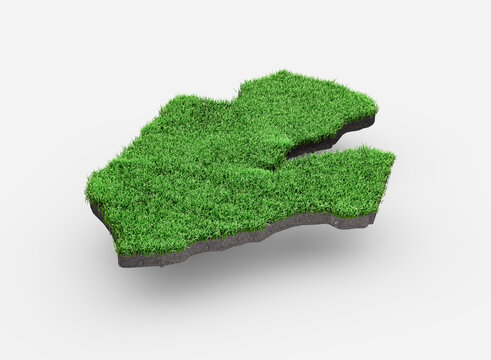 Djibouti Map Soil Land Geology Cross Section Green Grass And Rock Ground Texture 3d Illustration