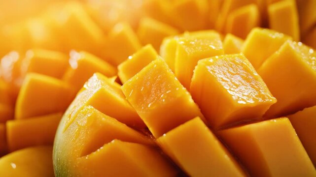 Pile of ripe yellow mangoes in a basket, fresh and ready to eat.