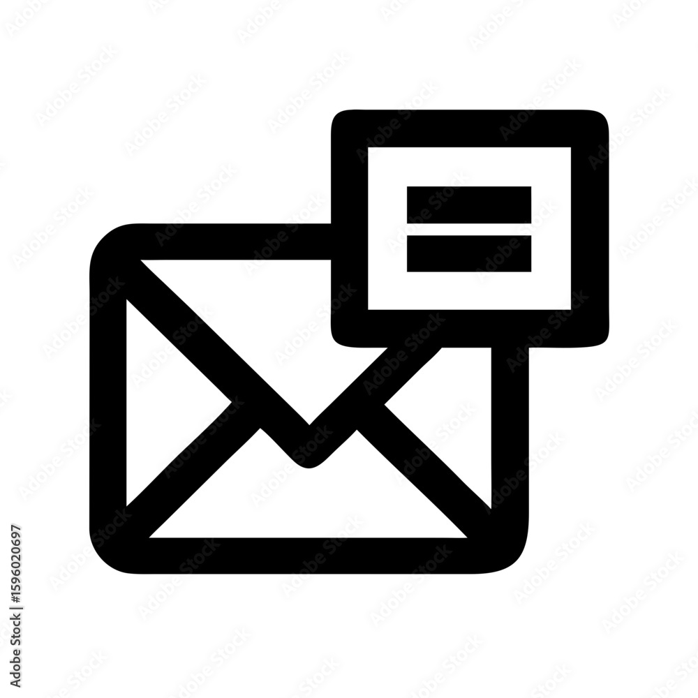Aufkleber a clear line-art icon of an open envelope with a letter inside. ideal for websites/blogs related to 