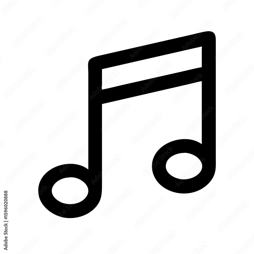 Poster a simple line icon of a musical note. the style is minimalist and modern. websites and blogs can use
