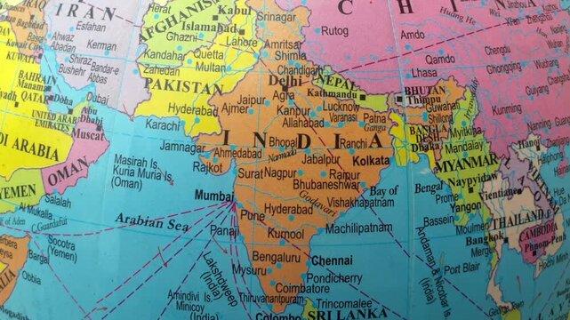 India and China map