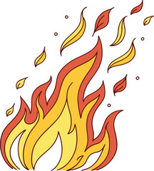 Vibrant vector illustration featuring a fiery tribal flame design, perfect for a hot burning background or warm blaze art