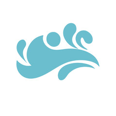 Blue water wave vector illustration 