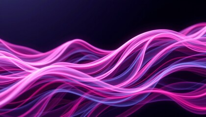 abstract wave patterns in neon pinks and purples, immersive fluid motion