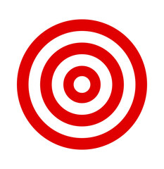 Red and blue bullseye target Icon Flat