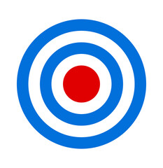 Red and blue bullseye target isolated on a transparent background. Red Blue Circle Symbol Clipart