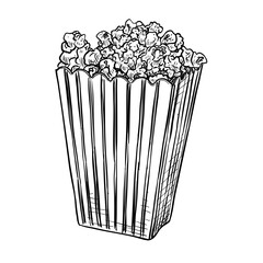popcorn box vector hand drawn illustration