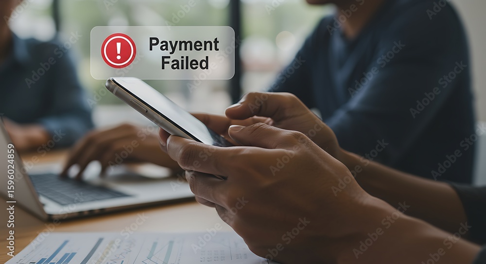 Poster payment failed notification on phone error alert