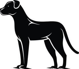 Alert Sitting Dog Silhouette Illustration