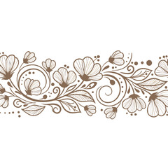 Artistic floral text divider design in brown color for decorative use concept