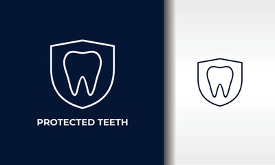 Protected Teeth Vector, Icon Or Logo Sign Isolated Symbol Illustration