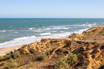Landscape With Tropical Beach And Sand Dunes In Binh Thuan Province Coastal, Vietnam.