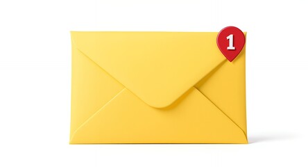 New Message Notification Yellow Envelope with Red Pin