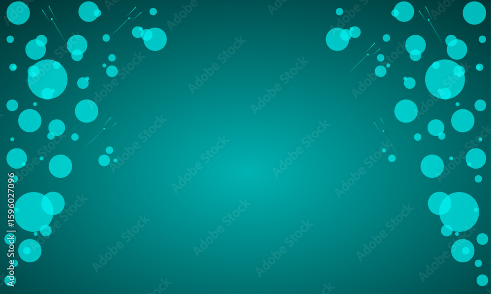 Poster teal background with light bubble circles – elegant background template – abstract elegant blur effe