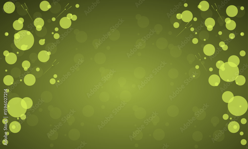 Poster olive background with light bubble circles – elegant background template – abstract elegant blur eff