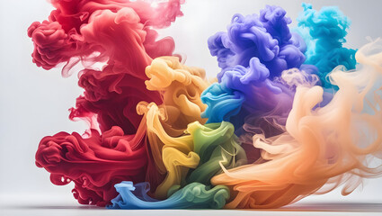 Obraz premium Rainbow Smoke isolated on transparent background 