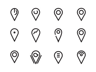 Discover Locations With Map Marker Line Art