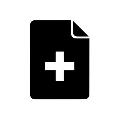 Obraz premium A black vector icon showing a new document with a plus sign, used for creating files or adding content on an interface.