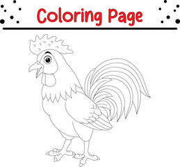 Rooster Farm animal Coloring Page for kids
