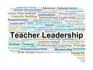 Teacher Leadership Word Cloud. Core Concepts in Educational Influence and Professional Growth