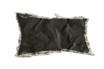 Manga Speech Bubble Crafted from Torn Black Japanese Newspaper