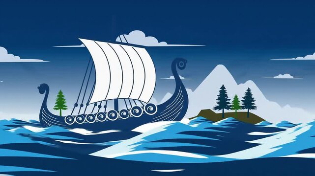 Iconic Icelandic Festival of Manitoba Logo with 1875 Founding Year and Viking Ship