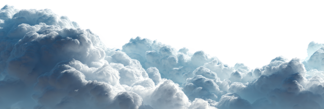 Clouds with Bright Blue Sky and Fluffy White Cumuli in Clear Weather - Powered by Adobe