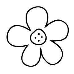 Cartoon daisy-style flower with dotted center and petals
