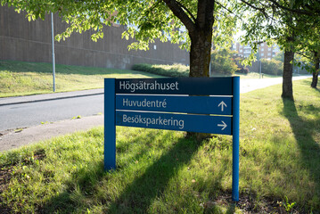 Information sign Högsätra Sjukhus Lidingö