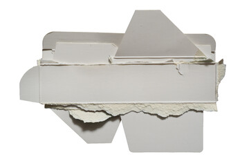 Abstract Shape Made from Layers of Torn Gray Paper Packaging