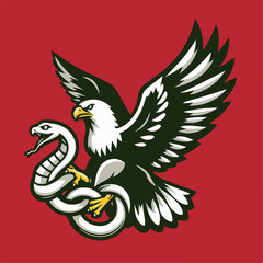 illustration of an eagle clutching a snake