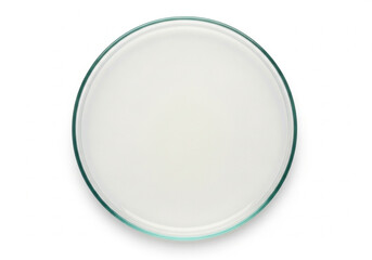 Top down view of a white plate isolated on white
