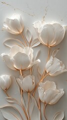 Elegant White And Gold Tulips Arrangement