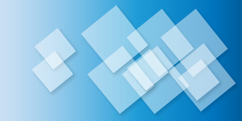 Fototapeta premium Abstract modern blue background with gradient colors and stylish line and square decorations for business presentation design. Abstract Blue Cube square, light and shade creative Background.